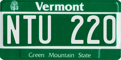 VT license plate NTU220