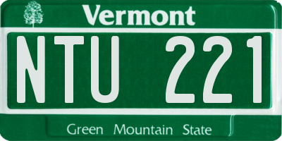VT license plate NTU221