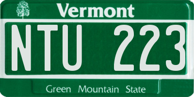 VT license plate NTU223