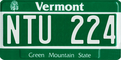 VT license plate NTU224