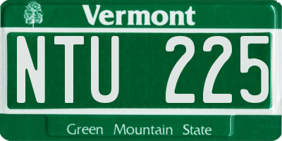 VT license plate NTU225