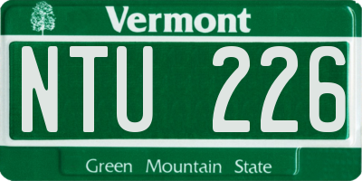 VT license plate NTU226