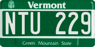 VT license plate NTU229