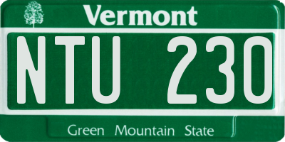 VT license plate NTU230