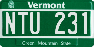 VT license plate NTU231