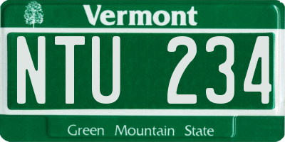 VT license plate NTU234