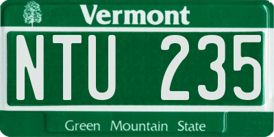 VT license plate NTU235