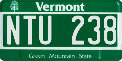 VT license plate NTU238