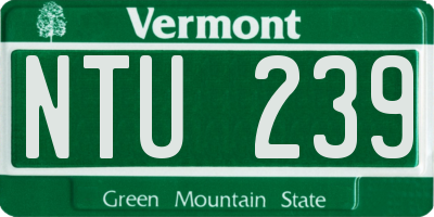VT license plate NTU239