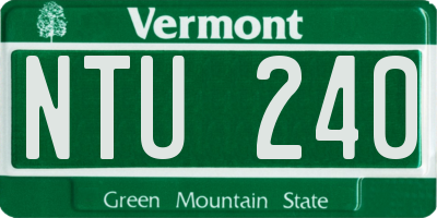 VT license plate NTU240