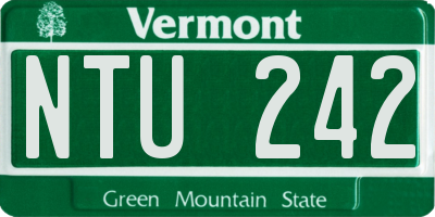 VT license plate NTU242