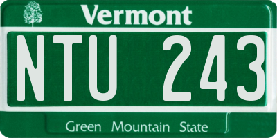 VT license plate NTU243