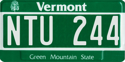 VT license plate NTU244