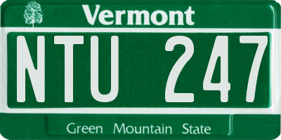 VT license plate NTU247