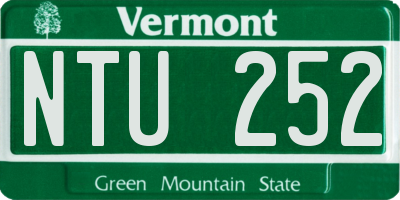 VT license plate NTU252