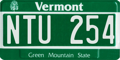 VT license plate NTU254