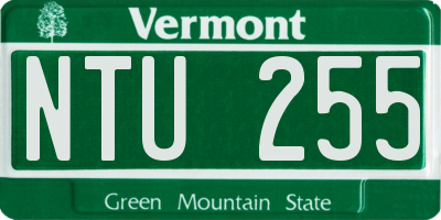 VT license plate NTU255