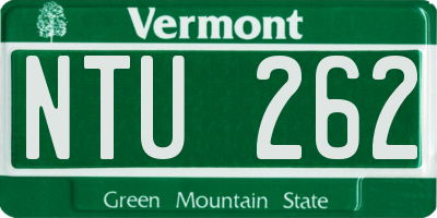 VT license plate NTU262
