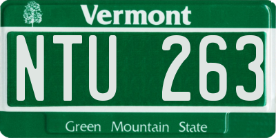 VT license plate NTU263