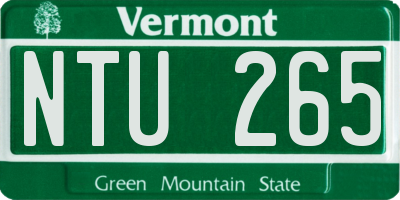 VT license plate NTU265