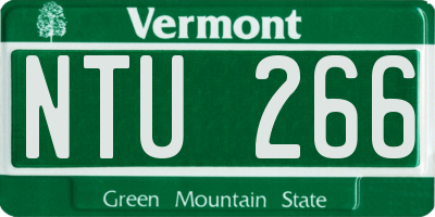 VT license plate NTU266