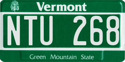 VT license plate NTU268