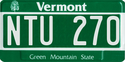 VT license plate NTU270