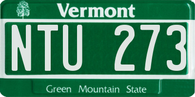 VT license plate NTU273