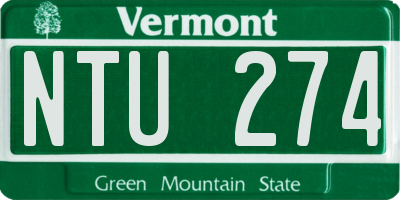 VT license plate NTU274