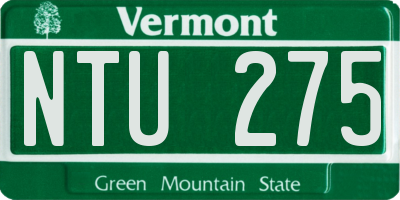 VT license plate NTU275