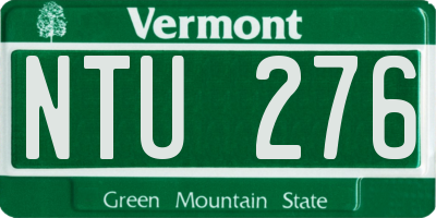 VT license plate NTU276