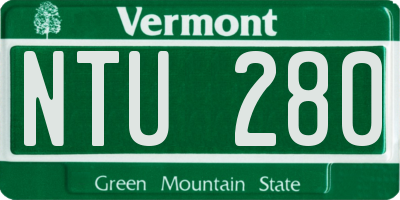 VT license plate NTU280