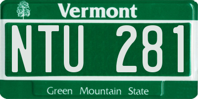 VT license plate NTU281