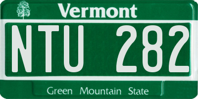 VT license plate NTU282