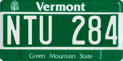VT license plate NTU284