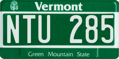 VT license plate NTU285