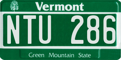 VT license plate NTU286