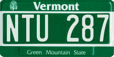 VT license plate NTU287