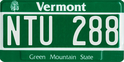 VT license plate NTU288