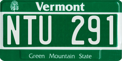 VT license plate NTU291