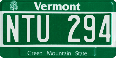 VT license plate NTU294