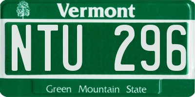 VT license plate NTU296