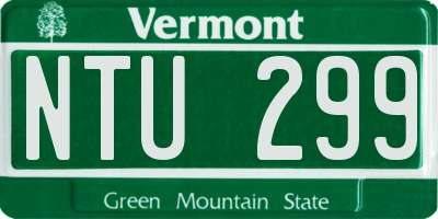 VT license plate NTU299