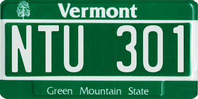 VT license plate NTU301