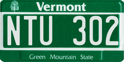 VT license plate NTU302