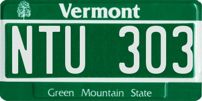 VT license plate NTU303