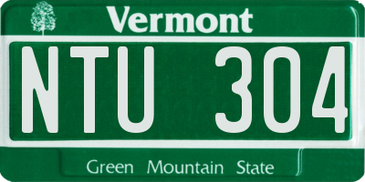 VT license plate NTU304