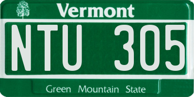 VT license plate NTU305