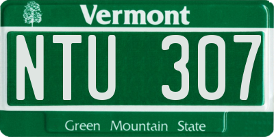 VT license plate NTU307