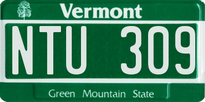VT license plate NTU309